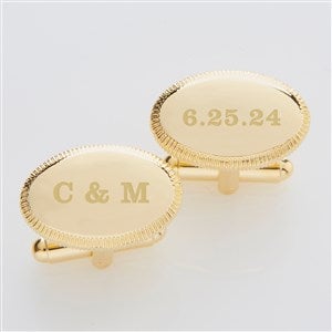 Engraved Wedding Date Gold Cufflinks - 42236