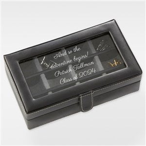Engraved Graduation Message Leather 12 Slot Accessory Box - 42245