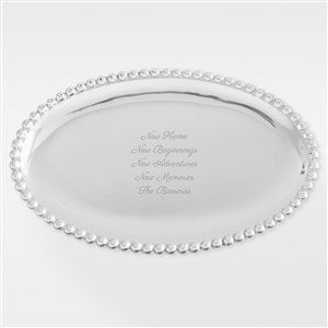 Engraved Mariposa® String of Pearls Housewarming Message Oval Serving Tray - 42248