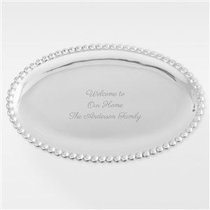 Engraved Mariposa® String of Pearls Medium Oval Serving Tray - 42254