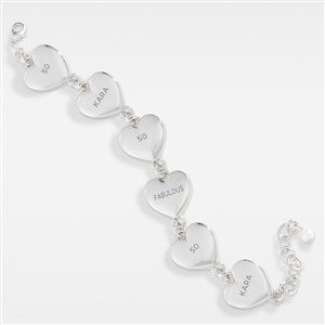 Engraved Birthday Heart Link Bracelet - 42342