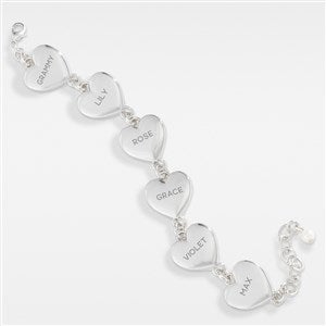 Engraved Heart Link Bracelet For Grandma - 42344