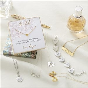 Engraved Heart Link Bracelet For Her