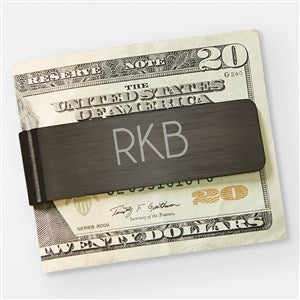 Engraved Gunmetal Money Clip For Him - 42347