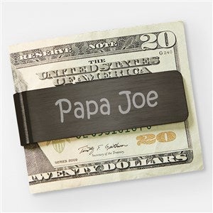 Engraved Gunmetal Money Clip For Grandpa - 42350