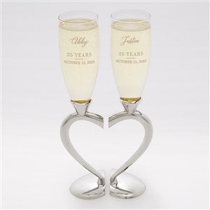 Engraved Connected Hearts Anniversary Flute Set - 42359