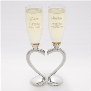Engraved Connected Hearts Engagement Flute Set - 42360