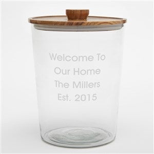 Etched Glass and Acacia Ice Bucket - 42382