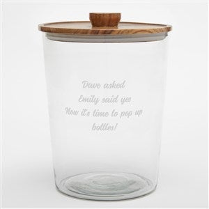 Etched Engagement Glass Ice Bucket with Acacia Lid - 42383
