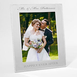 Mariposa String of Pearls Engraved Wedding Photo Frame - 8x10 - 42398-8x10