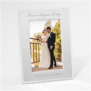 Mariposa String of Pearls Engraved Wedding Photo Frame - 4x6 - 42398-4x6