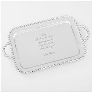 Mariposa® String of Pearls Engraved Message Handled Serving Tray for Her - 42408