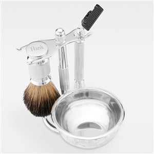 Engraved Stainless Steel Shaving Brush Kit For Him - 42468