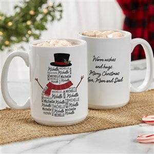 Snowman Repeating Name Personalized Coffee Mug 15 oz.- White - 42492-L
