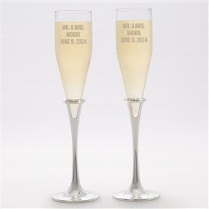 Lenox® Devotion Engraved Wedding Message Champagne Flute Set - 42522