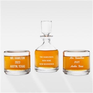 Etched Housewarming Message Duet 8.5 oz. Stacking Decanter Set - 42528