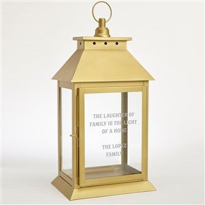 Engraved Message for the Home Decorative Candle Lantern - Gold - 42550-G
