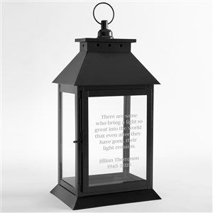 Engraved Memorial Decorative Candle Lantern-Black - 42554-B