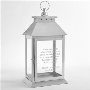 Engraved Memorial Decorative Candle Lantern-Silver - 42554-S