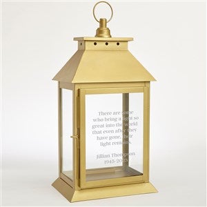 Engraved Memorial Decorative Candle Lantern-Gold - 42554-G