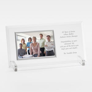 Engraved Retirement Message Glass Horizontal Picture Frame  - 42565