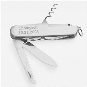 Personalized 13-Function Stainless Pocket Knife For Him - 42569