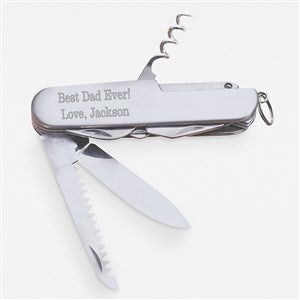 Personalized 13-Function Stainless Pocket Knife For Dad - 42570
