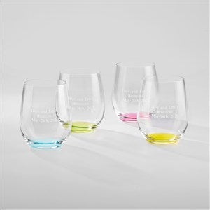 Engraved Riedel O Happy Wedding Wine Glass Set - 42612