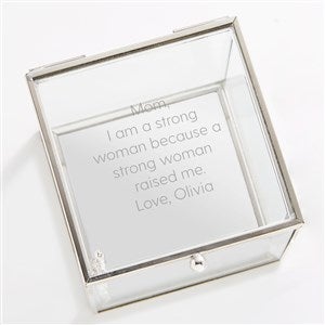 Engraved Glass Jewelry Box For Mom - Silver - 42635-S