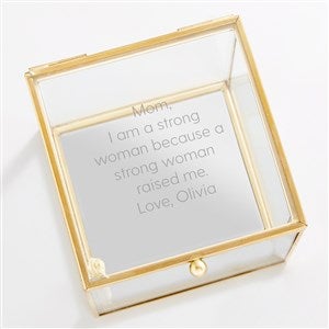 Engraved Glass Jewelry Box For Mom - Gold - 42635-G
