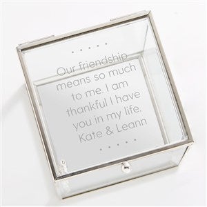  Engraved Friendship Glass Jewelry Box - Silver - 42637-S