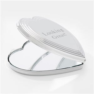 Engraved Heart Compact Mirror - 42686