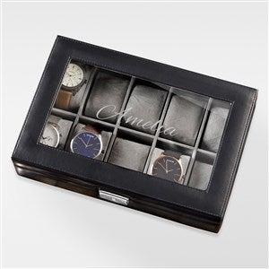 Engraved Vegan Leather 10pc Watch Box For Her - 42839-10