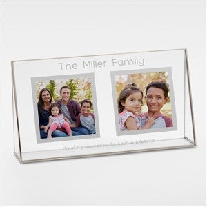 Engraved Family Double Photo Glass Frame - 42887