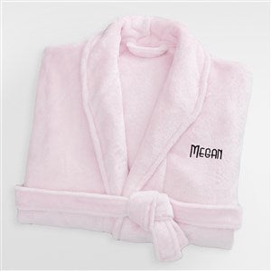 Ladies Classic Luxury Embroidered Fleece Robe - Pink - 43161-P