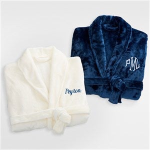 Men's Embroidered Luxury Fleece Robe