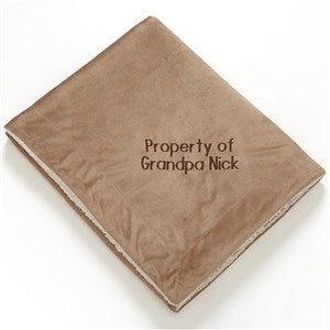 Embroidered Message Sherpa Blanket For Him - Tan 50x60 - 43164-ST