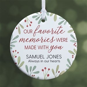 Floral Memorial Photo Personalized Ornament- 2.85