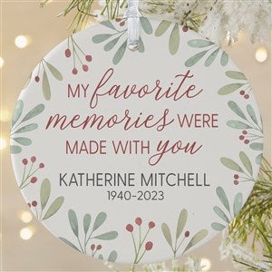 Floral Memorial Photo Personalized Ornament- 3.75