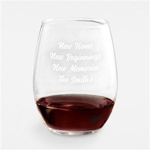 Engraved Message Housewarming Stemless Wine Glass - 43265-S
