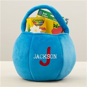 Playful Name Embroidered Plush Treat Bag-Blue - 43284-BU