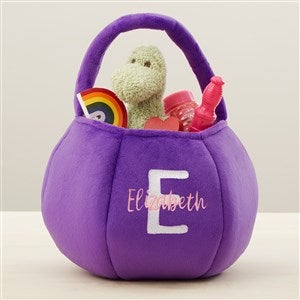 Playful Name Embroidered Plush Treat Bag-Purple - 43284-PU