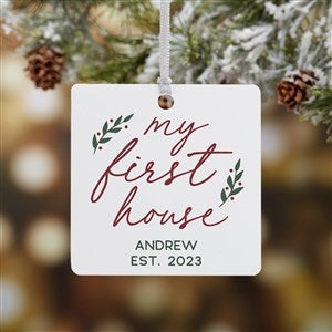 Our First Home Personalized Square Photo Ornament- 2.75