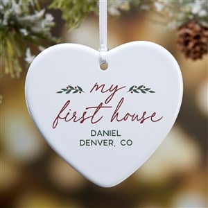 Our First Home Personalized Heart Ornament- 3.25