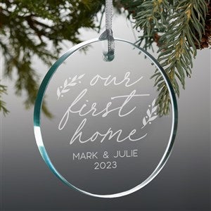 Our First Home Personalized Round Premium Glass Ornament - 43306-P