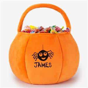 Halloween Characters Embroidered Plush Halloween Treat Bag-Orange - 43324-O