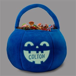 Glow-In-The-Dark Jack-o-Lantern Personalized Plush Halloween Treat Bag-Blue - 43326-BU