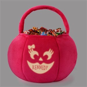 Glow-In-The-Dark Jack-o-Lantern Personalized Plush Halloween Treat Bag-Pink - 43326-P