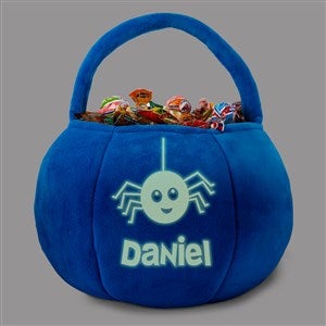 Glow-In-The-Dark Halloween Characters Personalized Plush Treat Bag-Blue - 43334-BU