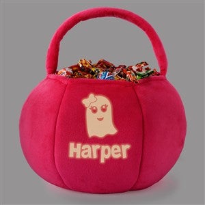 Glow-In-The-Dark Halloween Characters Personalized Plush Treat Bag-Pink - 43334-P